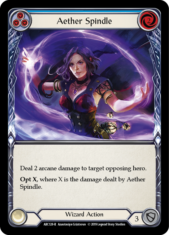 Aether Spindle (Blue) [ARC128-R] (Arcane Rising)  1st Edition Rainbow Foil | RetroPlay Games