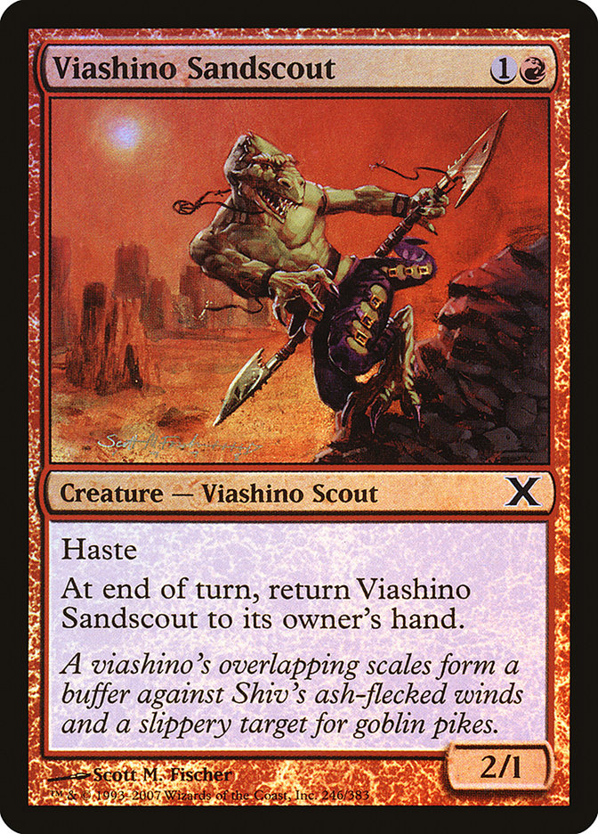 Viashino Sandscout (Premium Foil) [Tenth Edition] | RetroPlay Games