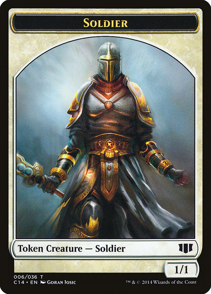 Soldier // Spirit Double-sided Token [Commander 2014 Tokens] | RetroPlay Games