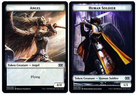 Angel // Human Soldier Double-sided Token [Double Masters Tokens] | RetroPlay Games