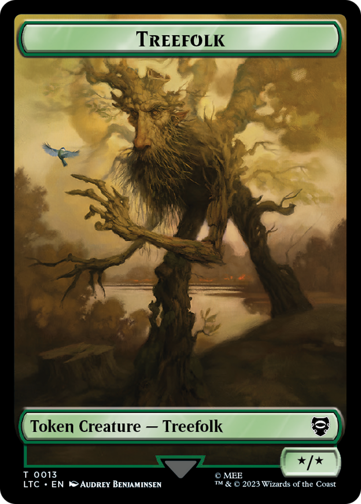 Beast // Treefolk Double Sided Token [The Lord of the Rings: Tales of Middle-Earth Commander Tokens] | RetroPlay Games