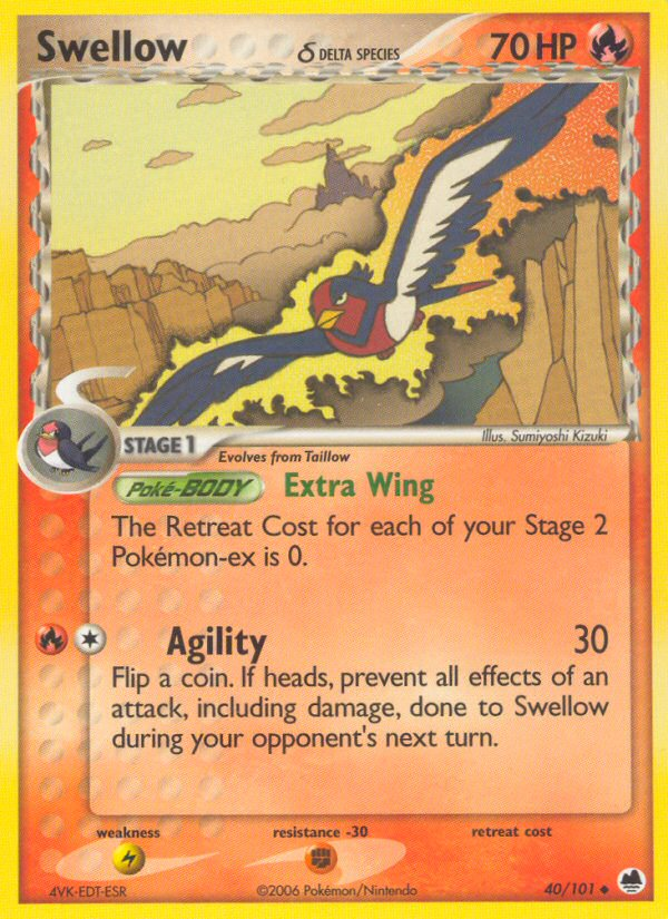 Swellow (40/101) (Delta Species) [EX: Dragon Frontiers] | RetroPlay Games