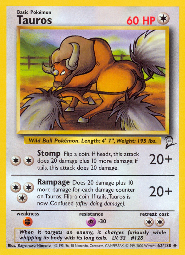 Tauros (62/130) [Base Set 2] | RetroPlay Games