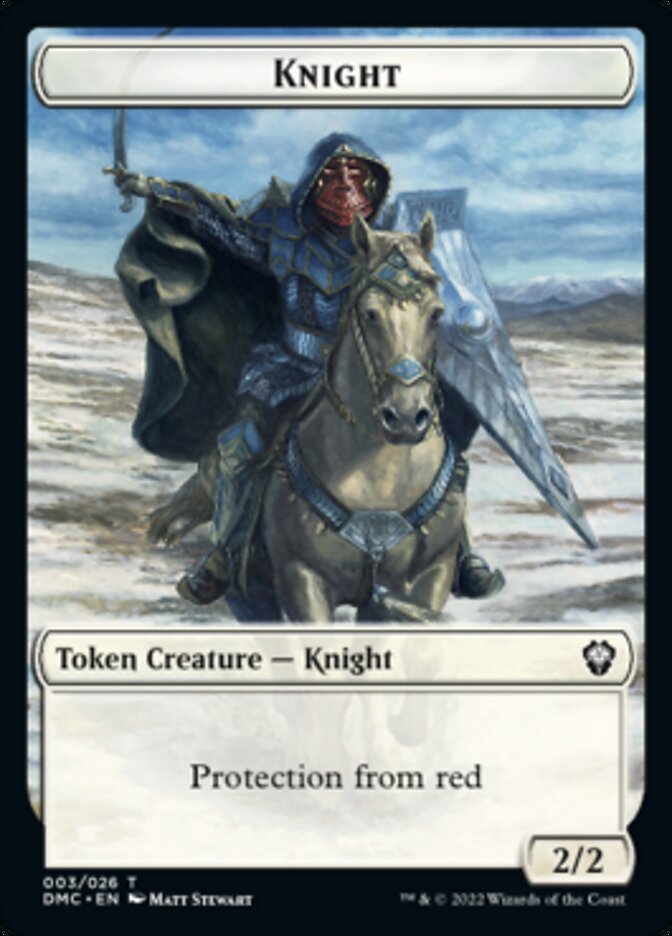 Zombie Knight // Knight Double-sided Token [Dominaria United Commander Tokens] | RetroPlay Games