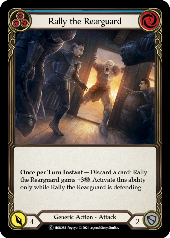 Rally the Rearguard (Blue) [U-MON283-RF] (Monarch Unlimited)  Unlimited Rainbow Foil | RetroPlay Games