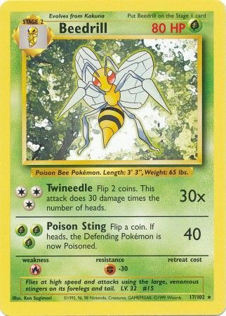Beedrill (17/102) [Base Set Unlimited] | RetroPlay Games