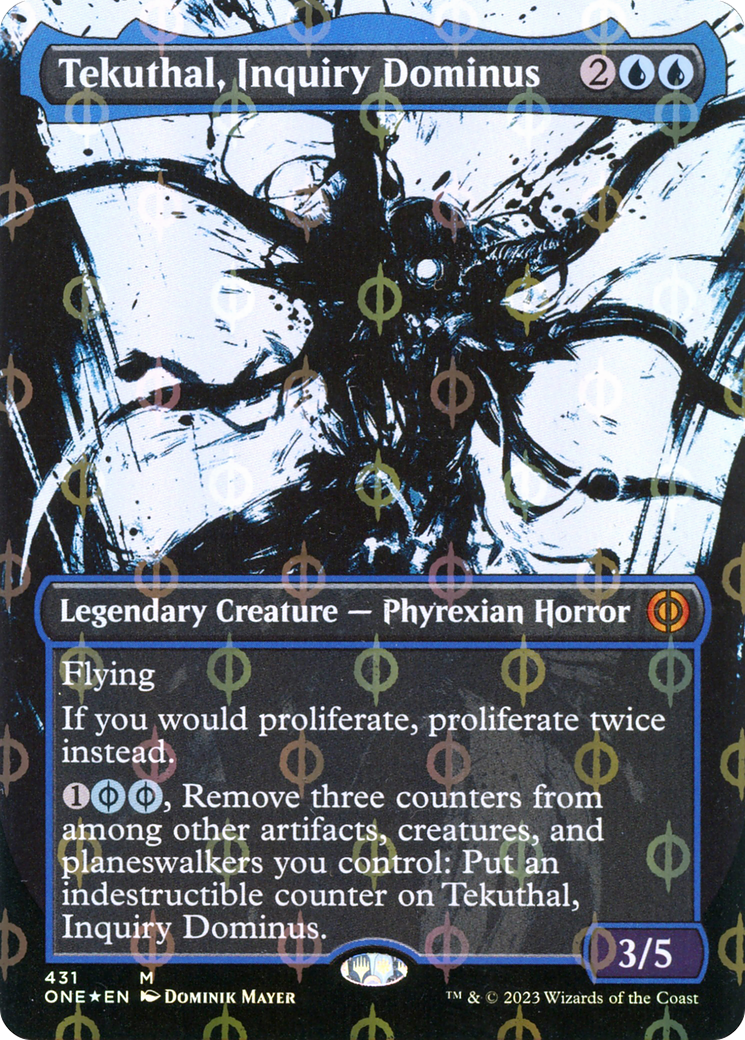 Tekuthal, Inquiry Dominus (Borderless Ichor Step-and-Compleat Foil) [Phyrexia: All Will Be One] | RetroPlay Games