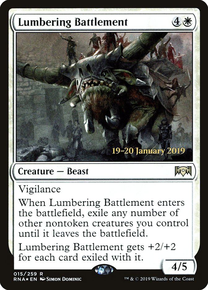 Lumbering Battlement [Ravnica Allegiance Prerelease Promos] | RetroPlay Games