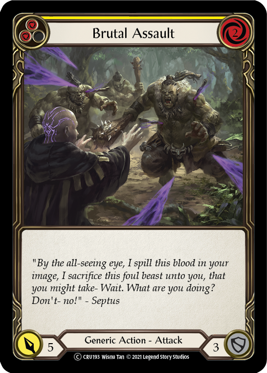 Brutal Assault (Yellow) [U-CRU193] (Crucible of War Unlimited)  Unlimited Rainbow Foil | RetroPlay Games