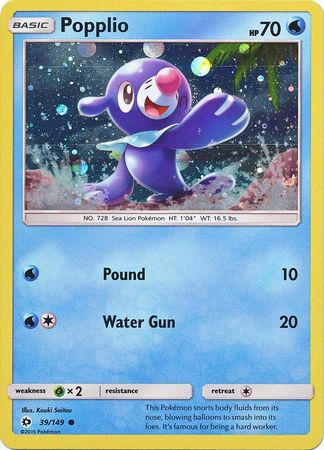 Popplio (39/149) (Cosmos Holo) [Sun & Moon: Base Set] | RetroPlay Games