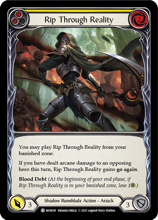 Rip Through Reality (Yellow) [MON181-RF] (Monarch)  1st Edition Rainbow Foil | RetroPlay Games
