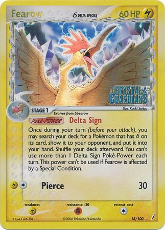 Fearow (18/100) (Delta Species) (Stamped) [EX: Crystal Guardians] | RetroPlay Games