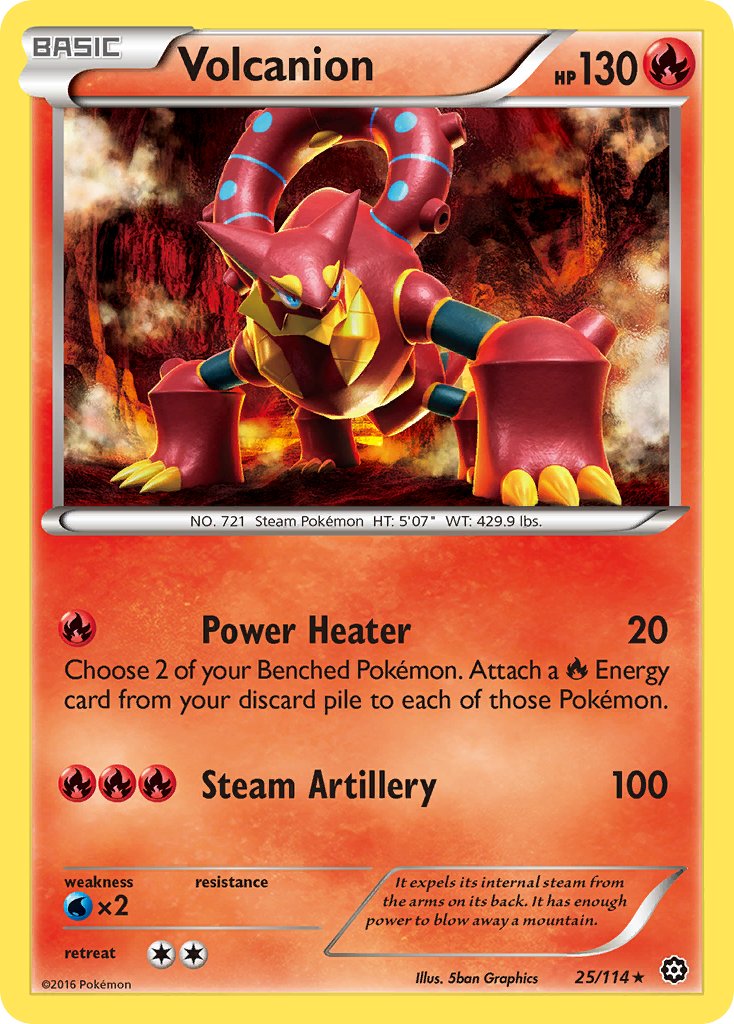 Volcanion (25/114) (Cracked Ice Holo) (Theme Deck Exclusive) [XY: Steam Siege] | RetroPlay Games