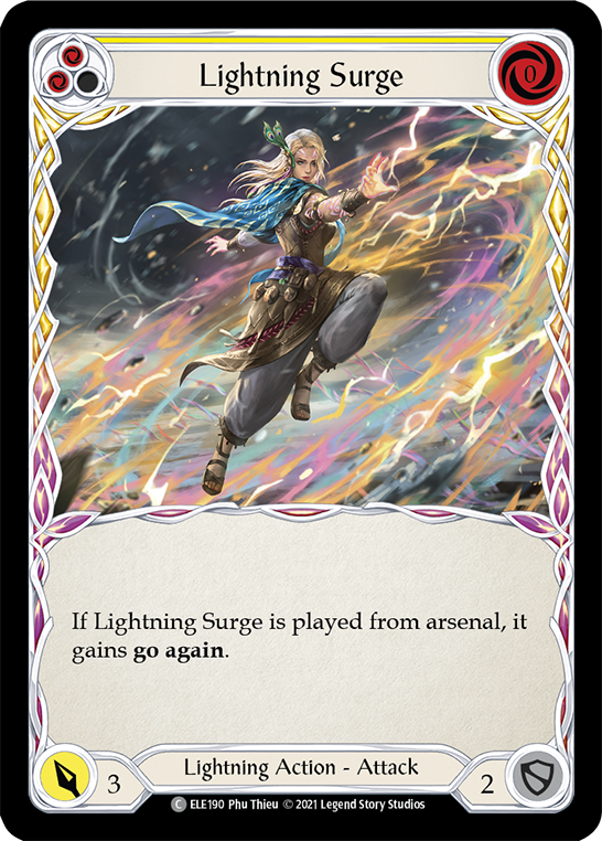 Lightning Surge (Yellow) [ELE190] (Tales of Aria)  1st Edition Rainbow Foil | RetroPlay Games