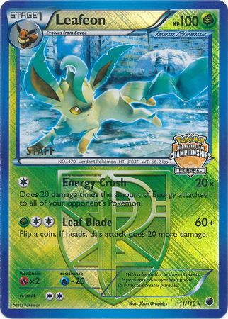 Leafeon (11/116) (Regional Championship Promo Staff) [Black & White: Plasma Freeze] | RetroPlay Games