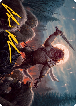 Tovolar, the Midnight Scourge 1 Art Card (Gold-Stamped Signature) [Innistrad: Midnight Hunt Art Series] | RetroPlay Games