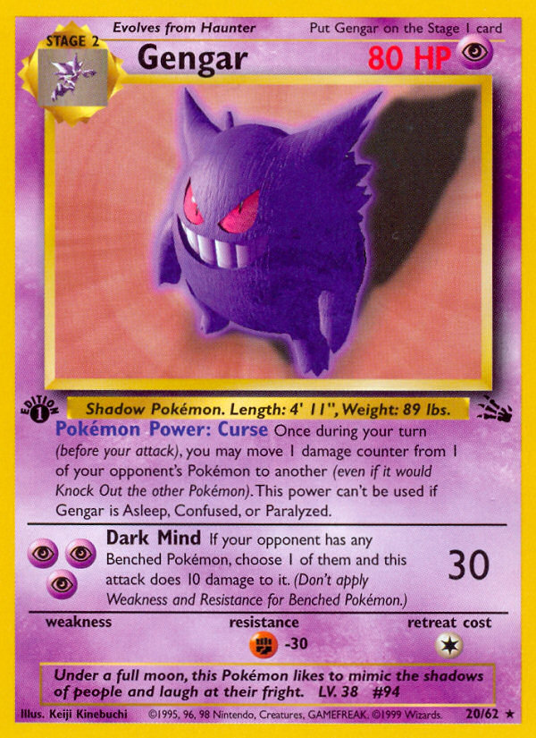 Gengar (20/62) [Fossil 1st Edition] | RetroPlay Games