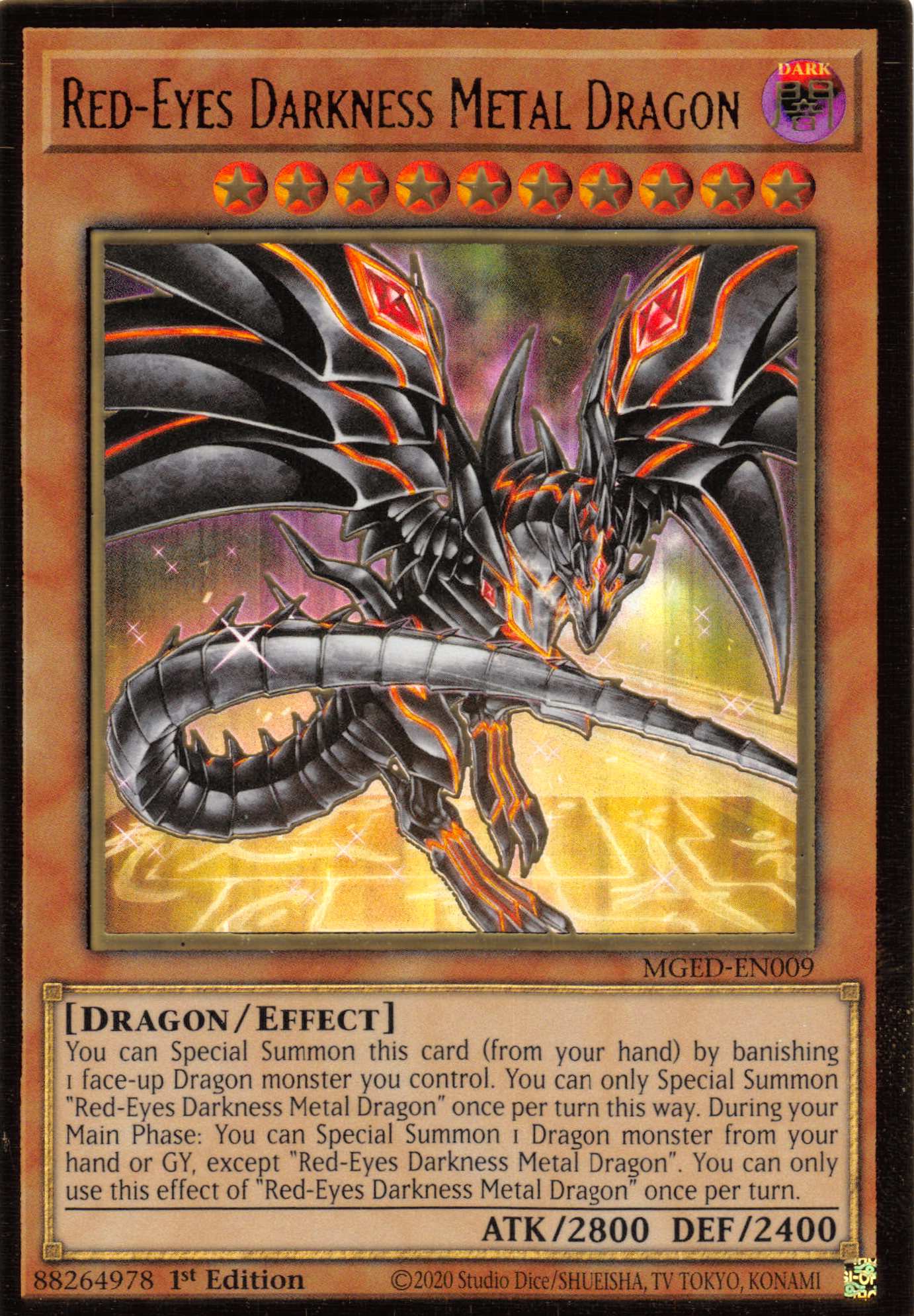 Red-Eyes Darkness Metal Dragon (Alternate Art) [MGED-EN009] Gold Rare | RetroPlay Games