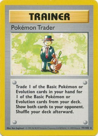 Pokemon Trader (77/102) [Base Set Shadowless Unlimited] | RetroPlay Games