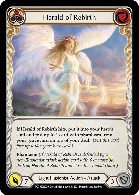 Herald of Rebirth (Red) [U-MON020-RF] (Monarch Unlimited)  Unlimited Rainbow Foil | RetroPlay Games