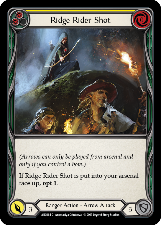 Ridge Rider Shot (Yellow) [ARC064-C] (Arcane Rising)  1st Edition Rainbow Foil | RetroPlay Games