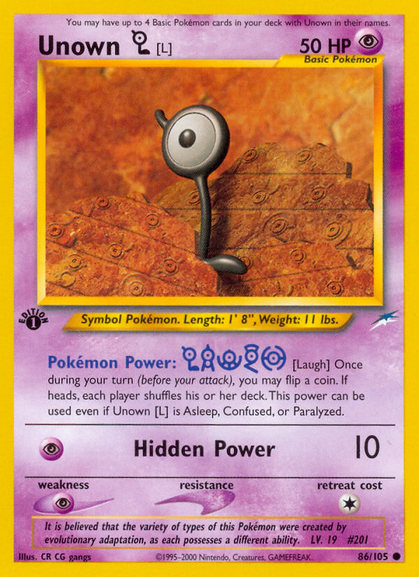 Unown [L] (86/105) [Neo Destiny 1st Edition] | RetroPlay Games