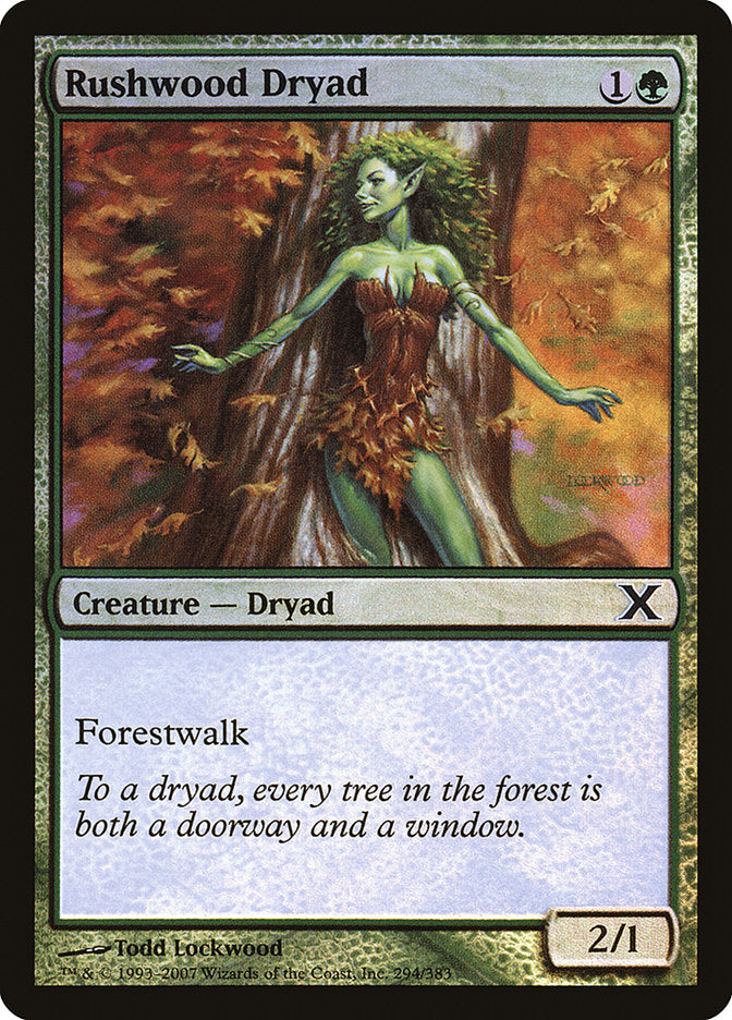 Rushwood Dryad (Premium Foil) [Tenth Edition] | RetroPlay Games