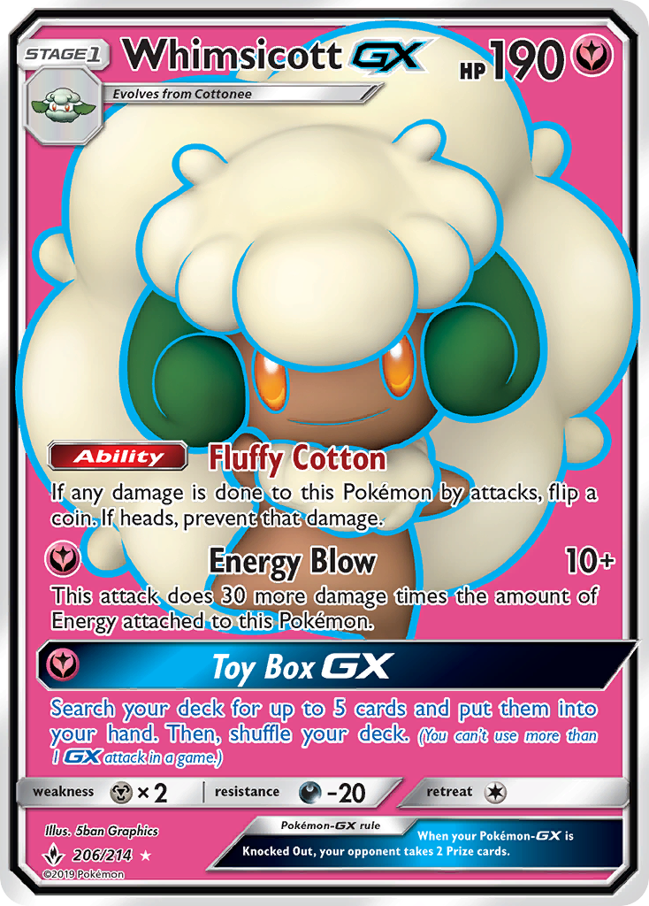 Whimsicott GX (206/214) [Sun & Moon: Unbroken Bonds] | RetroPlay Games