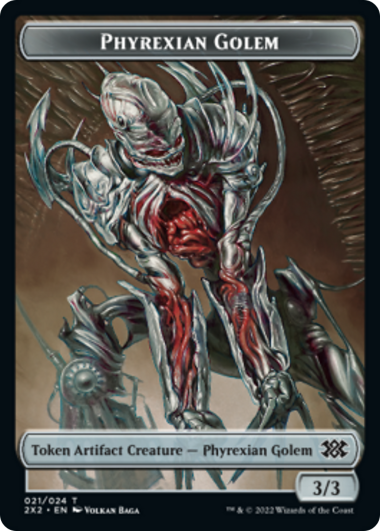 Drake // Phyrexian Golem Double-sided Token [Double Masters 2022 Tokens] | RetroPlay Games
