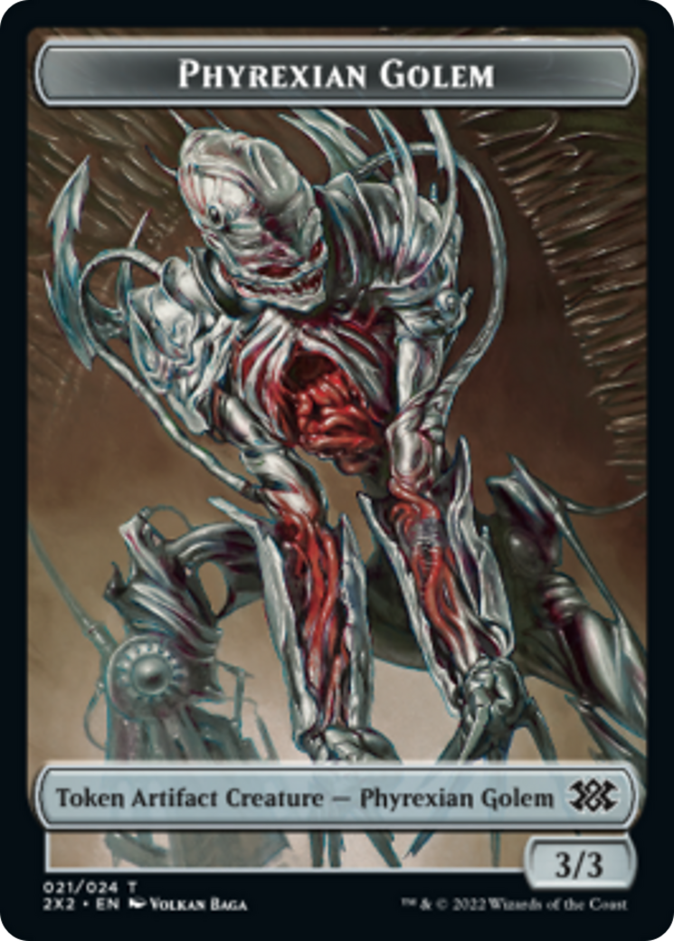 Saproling // Phyrexian Golem Double-sided Token [Double Masters 2022 Tokens] | RetroPlay Games