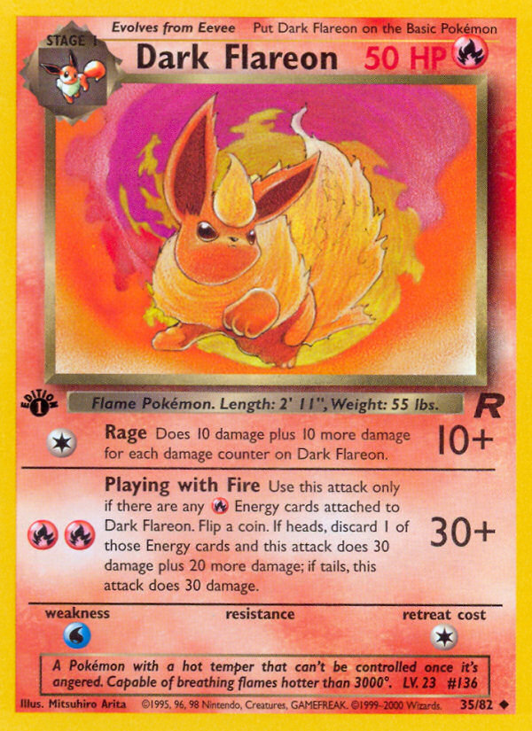 Dark Flareon (35/82) [Team Rocket 1st Edition] | RetroPlay Games