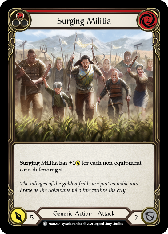 Surging Militia (Red) [MON287-RF] (Monarch)  1st Edition Rainbow Foil | RetroPlay Games