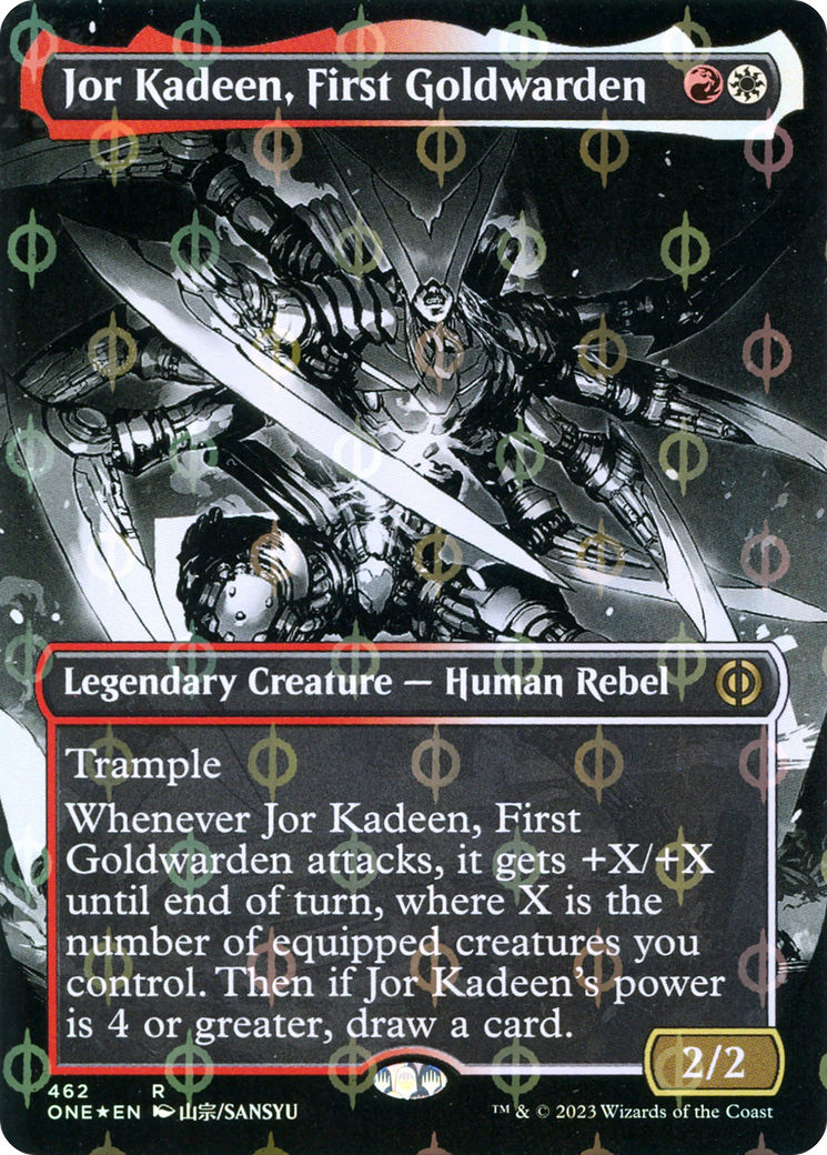 Jor Kadeen, First Goldwarden (Borderless Manga Step-and-Compleat Foil) [Phyrexia: All Will Be One] | RetroPlay Games