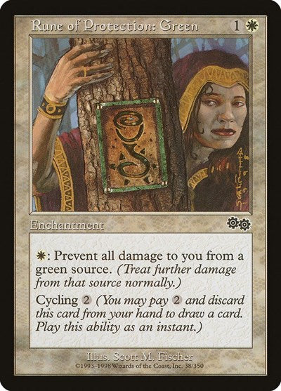 Rune of Protection: Green [Urza's Saga] | RetroPlay Games