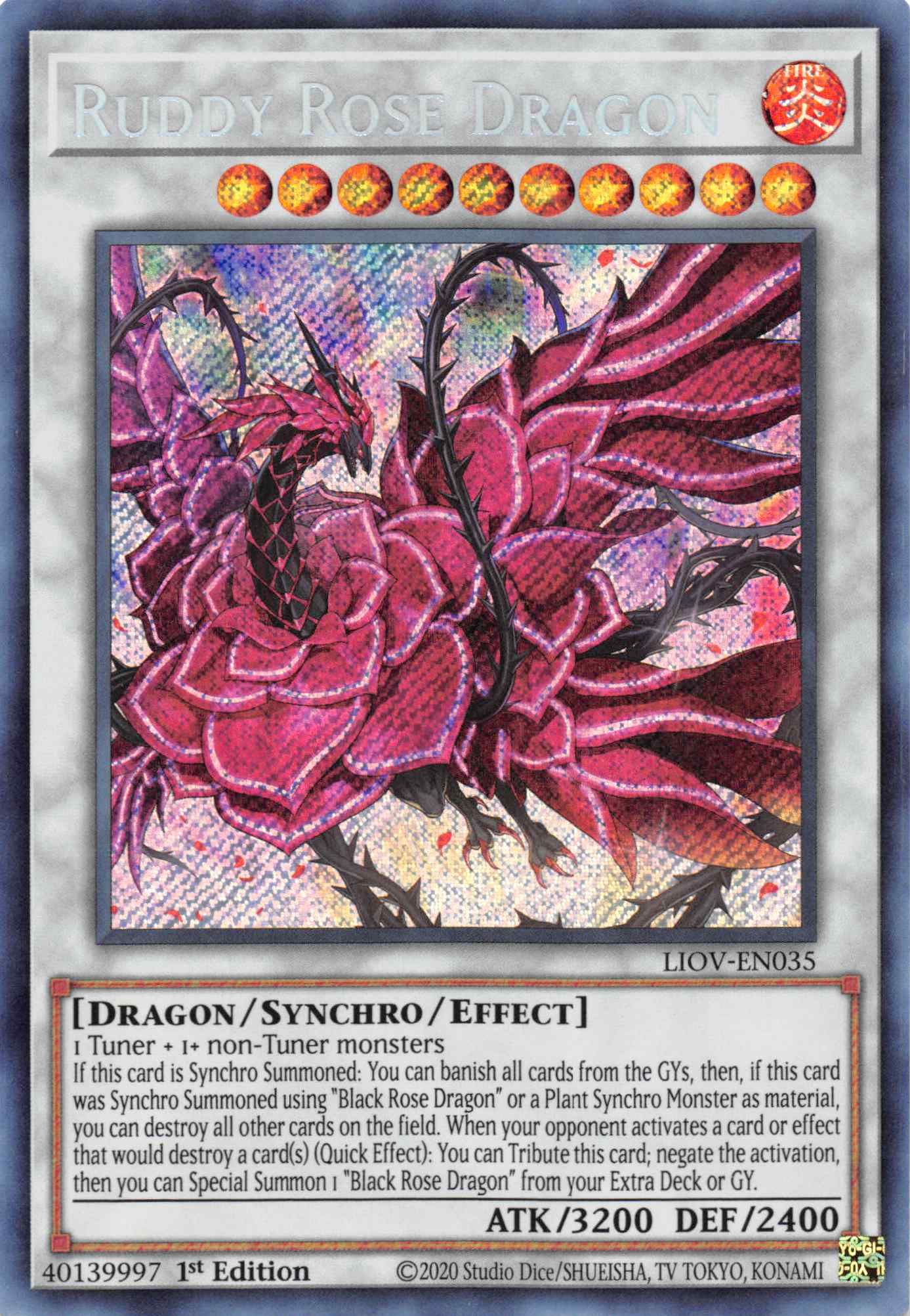 Ruddy Rose Dragon [LIOV-EN035] Secret Rare | RetroPlay Games