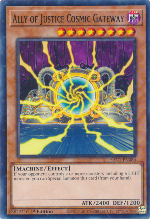 Ally of Justice Cosmic Gateway (Duel Terminal) [HAC1-EN084] Parallel Rare | RetroPlay Games