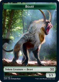 Beast // Saproling Double-sided Token [Double Masters Tokens] | RetroPlay Games