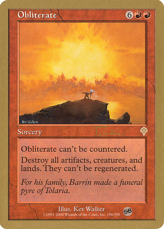 Obliterate (Jan Tomcani) (SB) [World Championship Decks 2001] | RetroPlay Games