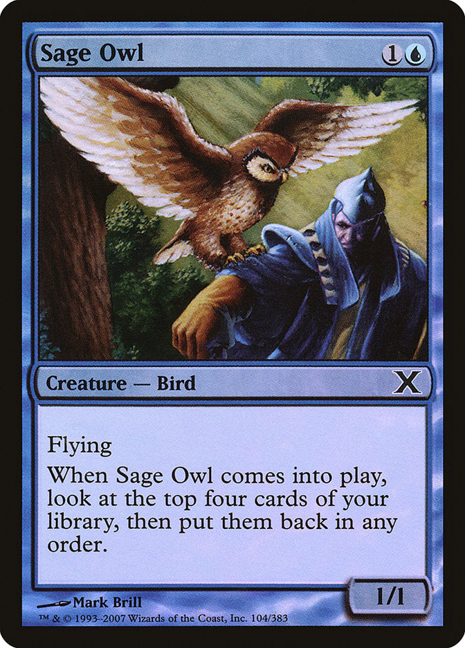 Sage Owl (Premium Foil) [Tenth Edition] | RetroPlay Games