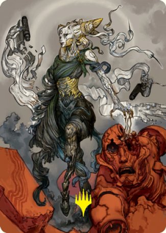 Tamiyo, Compleated Sage Art Card (Gold-Stamped Signature) [Kamigawa: Neon Dynasty Art Series] | RetroPlay Games