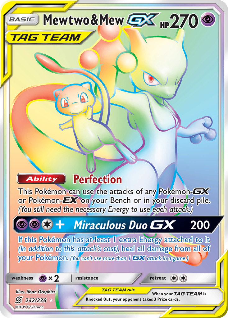 Mewtwo & Mew GX (242/236) [Sun & Moon: Unified Minds] | RetroPlay Games