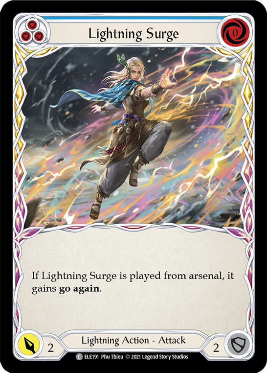 Lightning Surge (Blue) [ELE191] (Tales of Aria)  1st Edition Rainbow Foil | RetroPlay Games