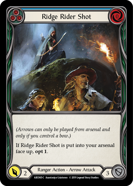 Ridge Rider Shot (Blue) [ARC065-C] (Arcane Rising)  1st Edition Rainbow Foil | RetroPlay Games