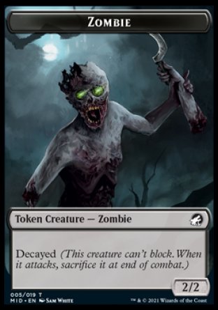 Zombie (005) // Clue Double-sided Token [Innistrad: Midnight Hunt Tokens] | RetroPlay Games