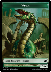 Elf Knight // Wurm Double-Sided Token [Ravnica Remastered Tokens] | RetroPlay Games