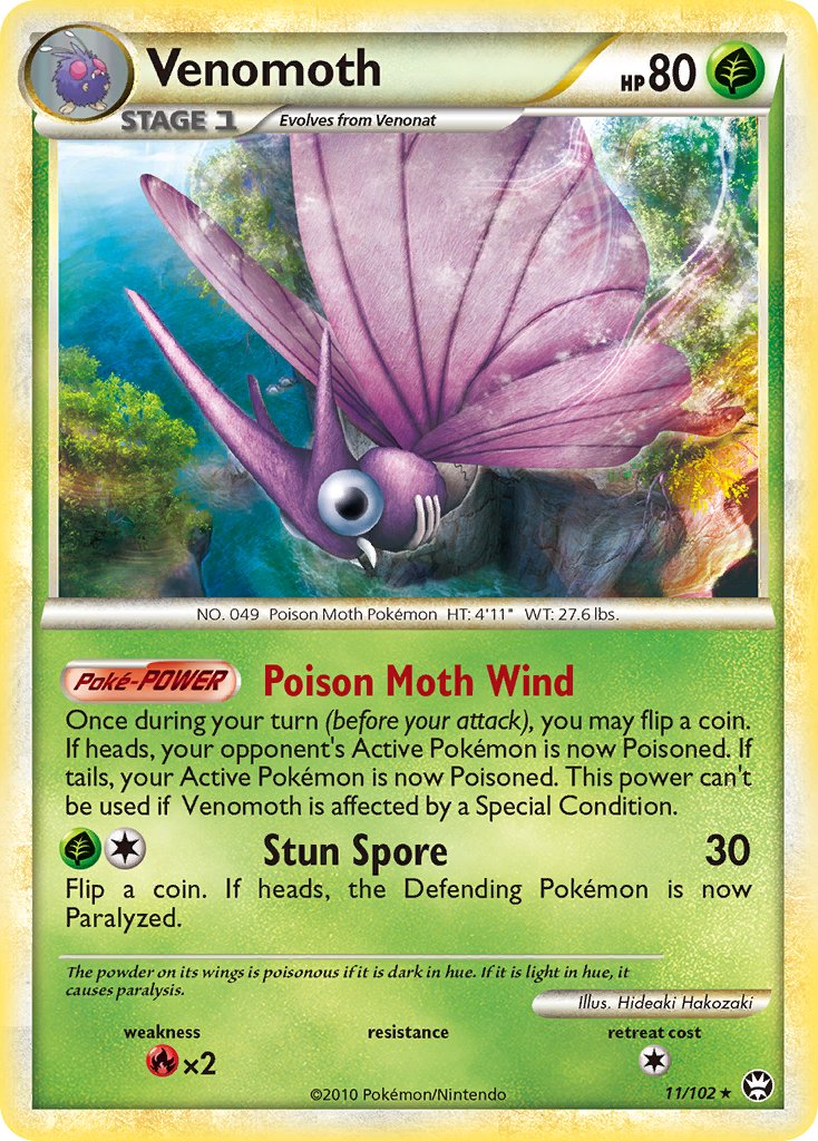 Venomoth (11/102) (Theme Deck Exclusive) [HeartGold & SoulSilver: Triumphant] | RetroPlay Games