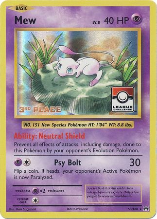 Mew (53/108) (League Promo 3rd Place) [XY: Evolutions] | RetroPlay Games