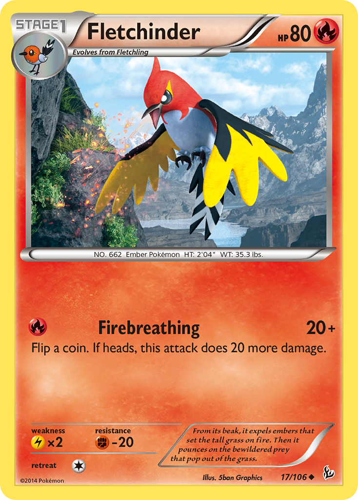 Fletchinder (17/106) [XY: Flashfire] | RetroPlay Games