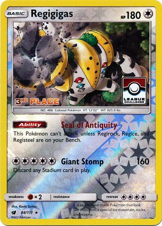 Regigigas (84/111) (League Promo 3rd Place) [Sun & Moon: Crimson Invasion] | RetroPlay Games