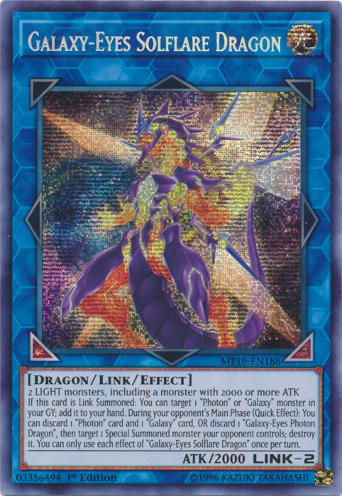 Galaxy-Eyes Solflare Dragon [MP19-EN188] Prismatic Secret Rare | RetroPlay Games